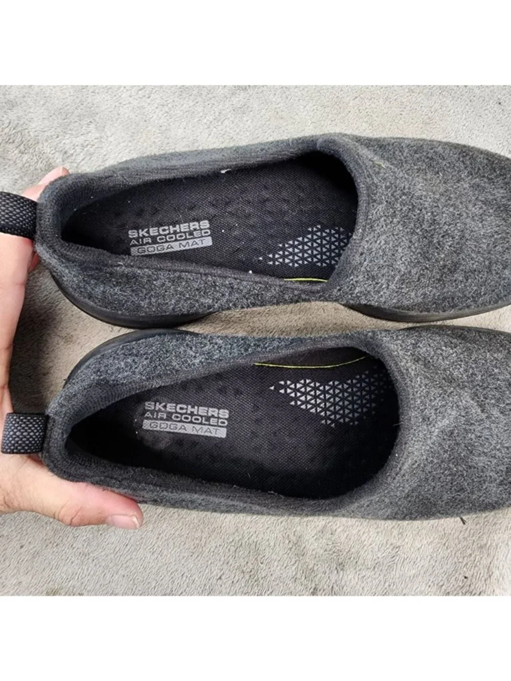 Skechers Shoes Womens Size 8.5 Gray Slip On Textile Sneakers *Read*